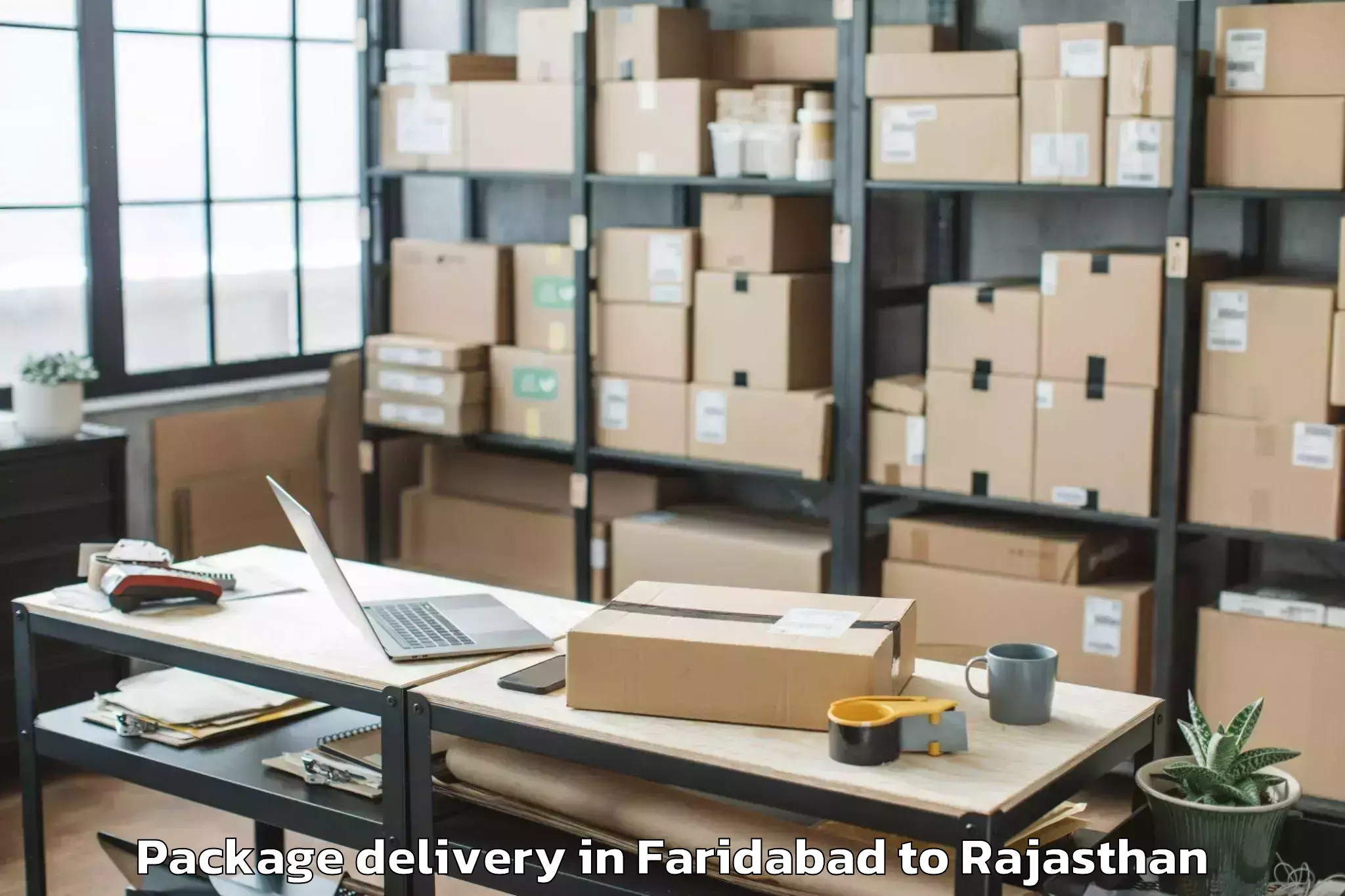 Quality Faridabad to Kherwara Package Delivery